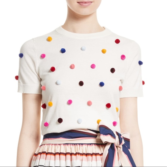 kate spade Sweaters - Kate Spade spice things up Pom Pom sweater